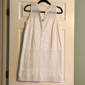 Loft size 6 sleeveless white lace/eyelet dress